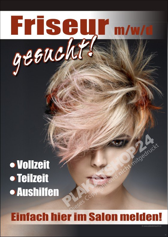 Friseurposter: Friseur/in gesucht einfach melden