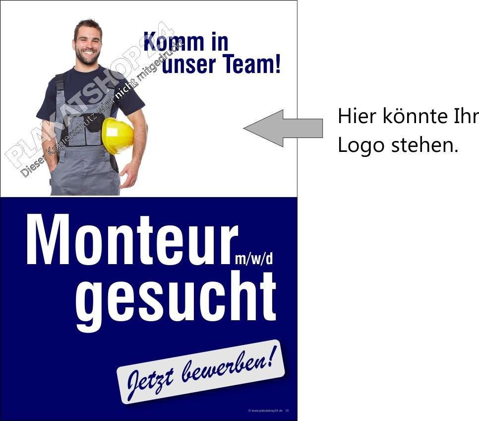 Plakat Monteur gesucht