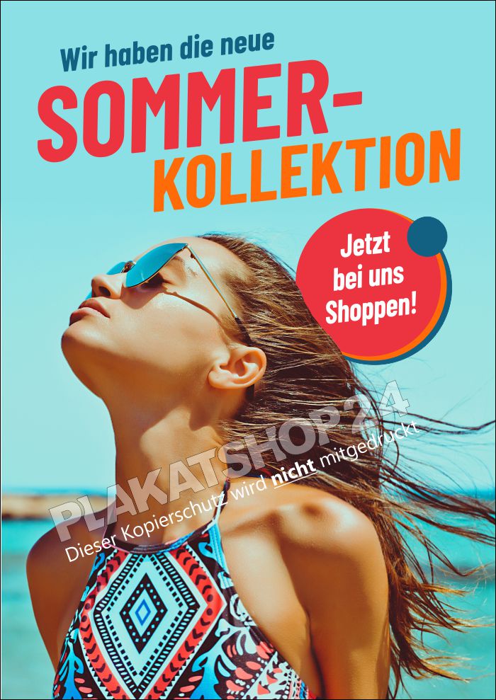 Die neue Sommer Kollektion Plakat Wetterfest