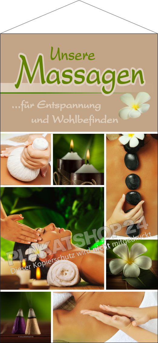 Massage-Stoffbanner für Dekoration Massagepraxis
