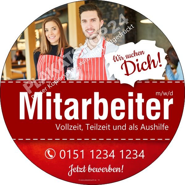 Aufkleber Servicemitarbeiter gesucht