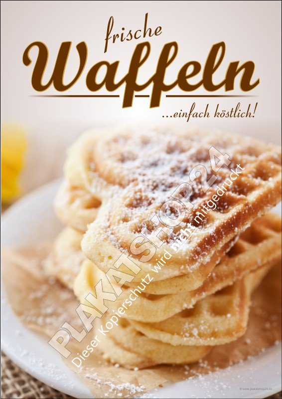 Appetitanregendes Waffelposter auch für Plakatständer