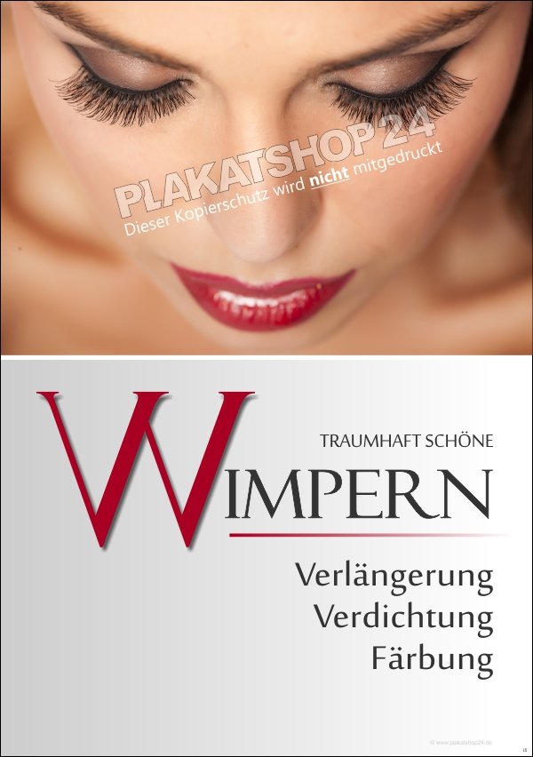 Kosmetik-Poster für schöne Wimpern