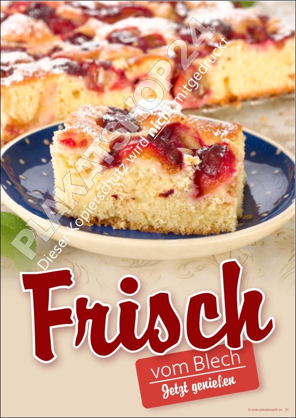 Plakat Pflaumen-Blechkuchen / Zwetschgenkuchen