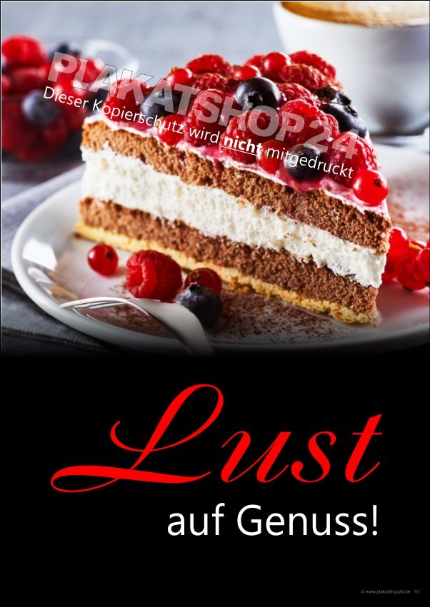 Kuchenplakat Sahnetorte mit Obst