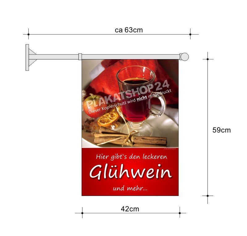 Glühwein-Fahne A2 für Glühwein-Ausschank