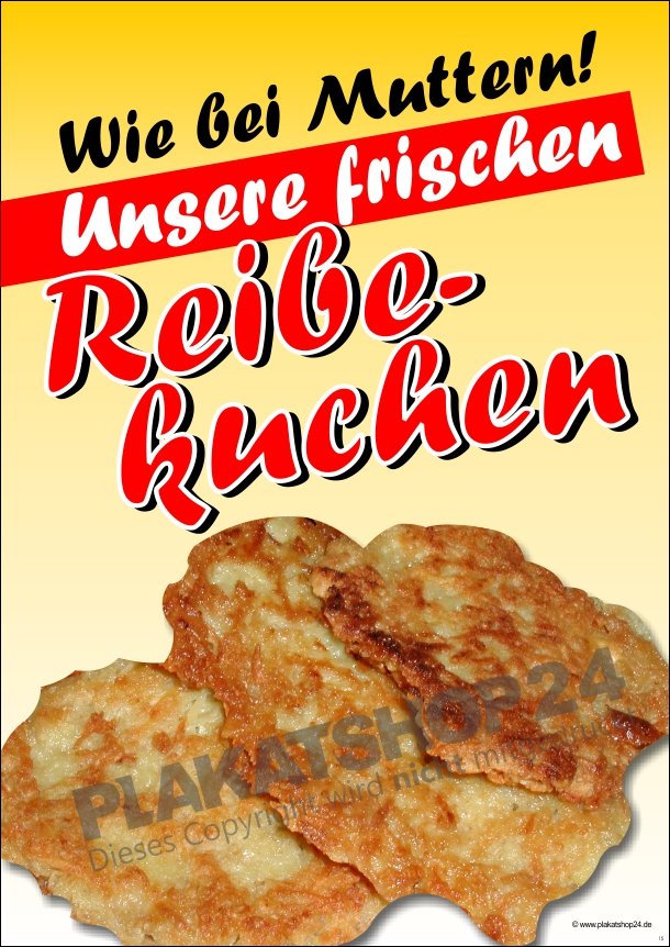 899157d Reibekuchen-Plakat mit Foto frische Reibekuchen