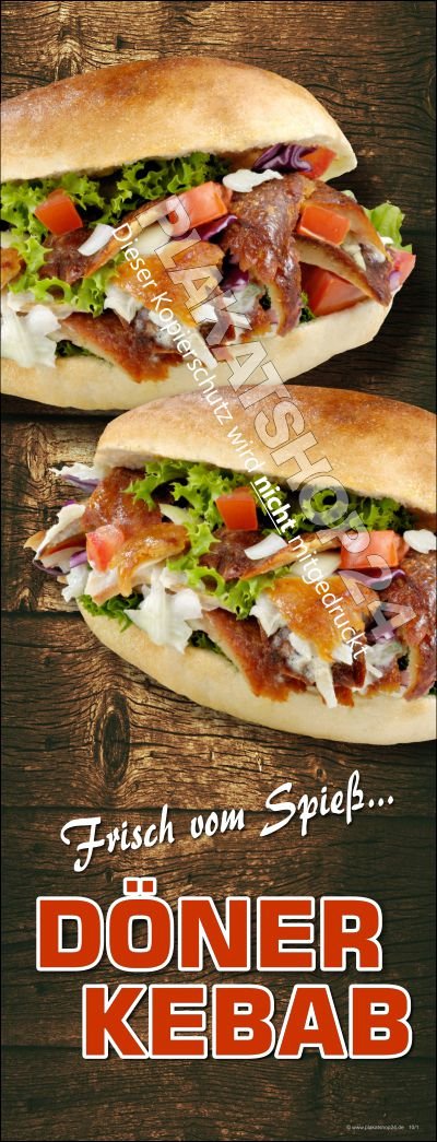 Imbissbanner mit Döner-Kebab-Werbung