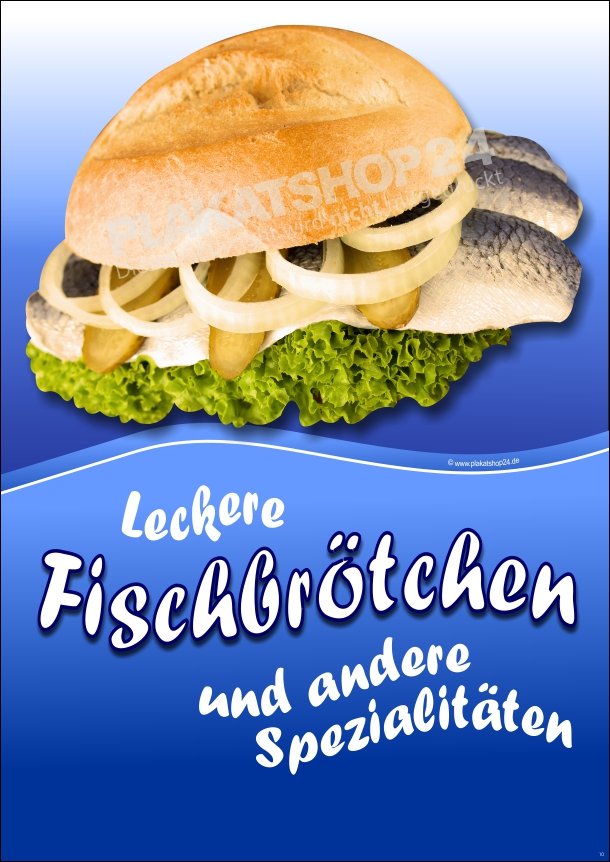 Poster Fischbrötchen für Fischbude 