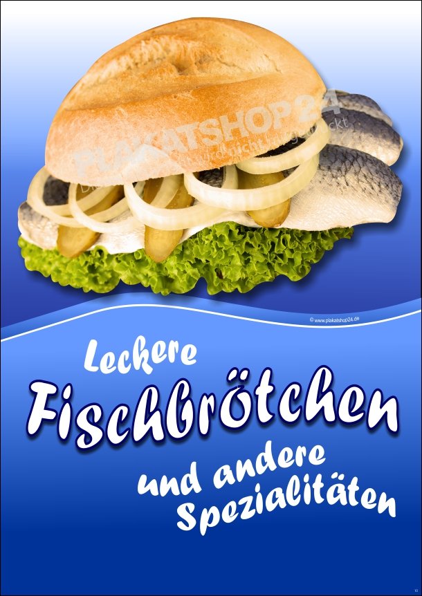 Poster Fischbrötchen für Fischbude