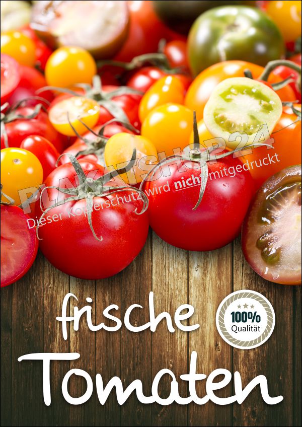 Werbeplakat für den Verkauf von frischen Tomaten