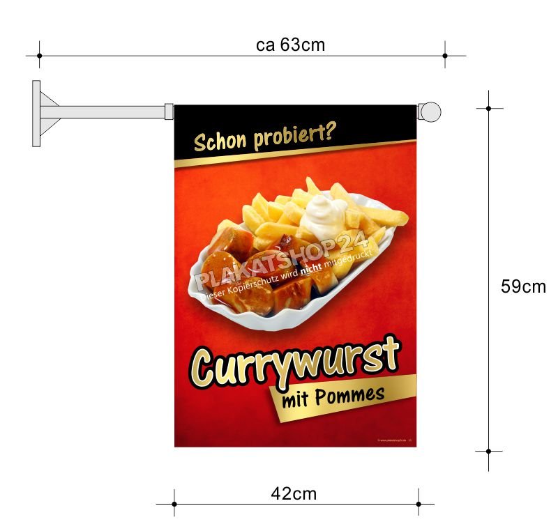Günstige Imbissfahne Currywurst