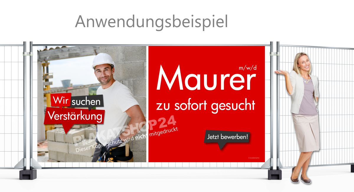 XXL-Banner für Maurer gesucht Werbung XXL-Banner für Maurer gesucht Werbung