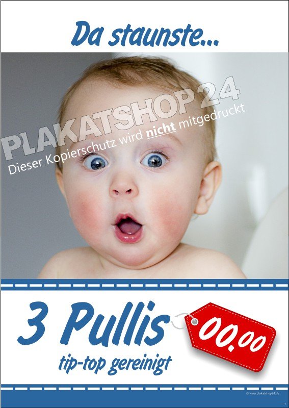 Werbeposter für die Textilpflege Pullis/Pullover
