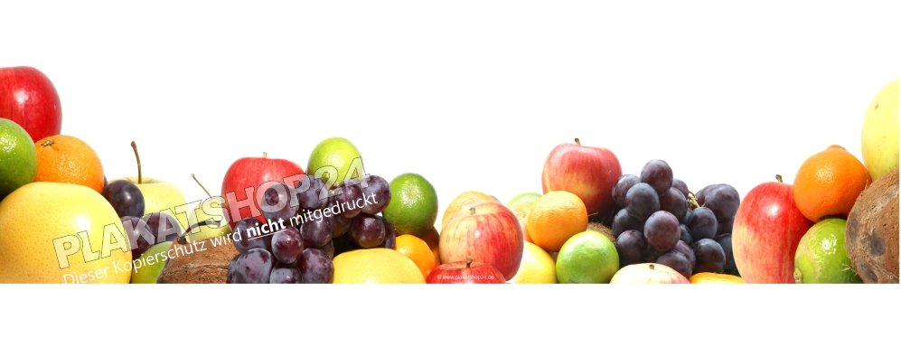 Werbefolie mit Obstfotos