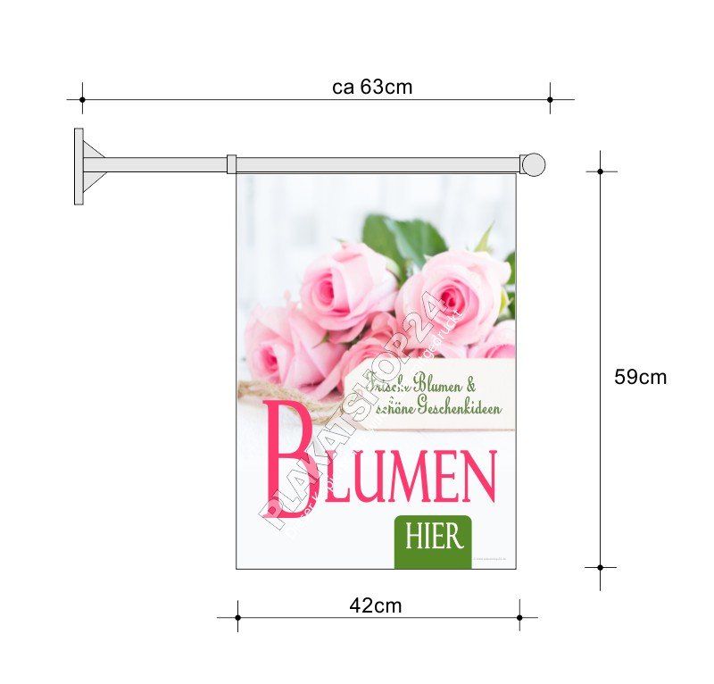 Blumen-Stockfahne A2 für Floristik