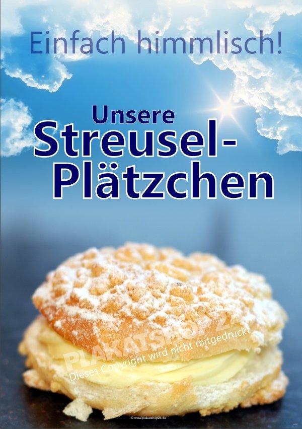 Kuchenplakat für frische Streuselplätzchen