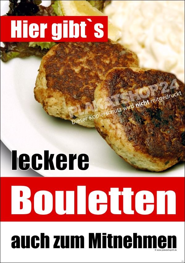 Plakat für Werbung Bouletten