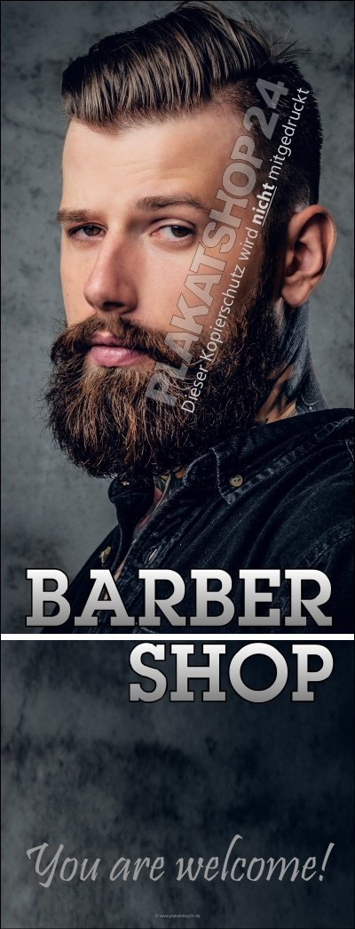 Werbebanner für den Barber stylische Männerfrisur