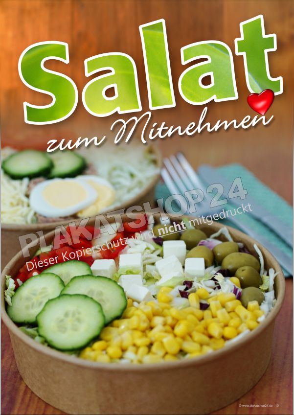 Gastronomie-Plakat Salat zum Mitnehmen