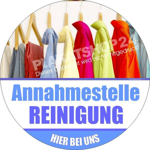 Aufkleber Annahmestelle Reinigung bzw Textilpflege