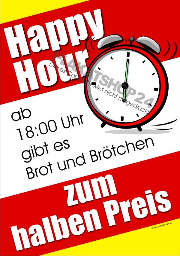 Plakat Happy Hour Brot & Brötchen