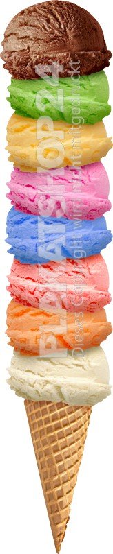 aufkleber-kugeleis Schaufensteraufkleber hochgestapeltes Kugeleis mit Hörnchen