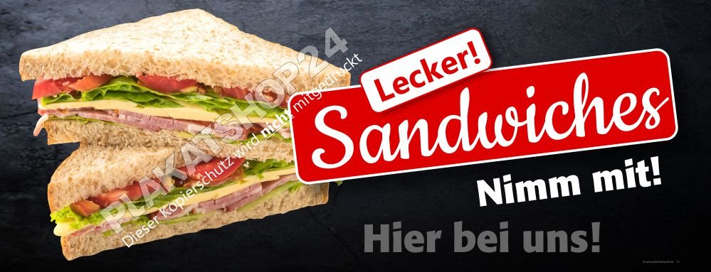 Werbebanner leckere Sandwiches