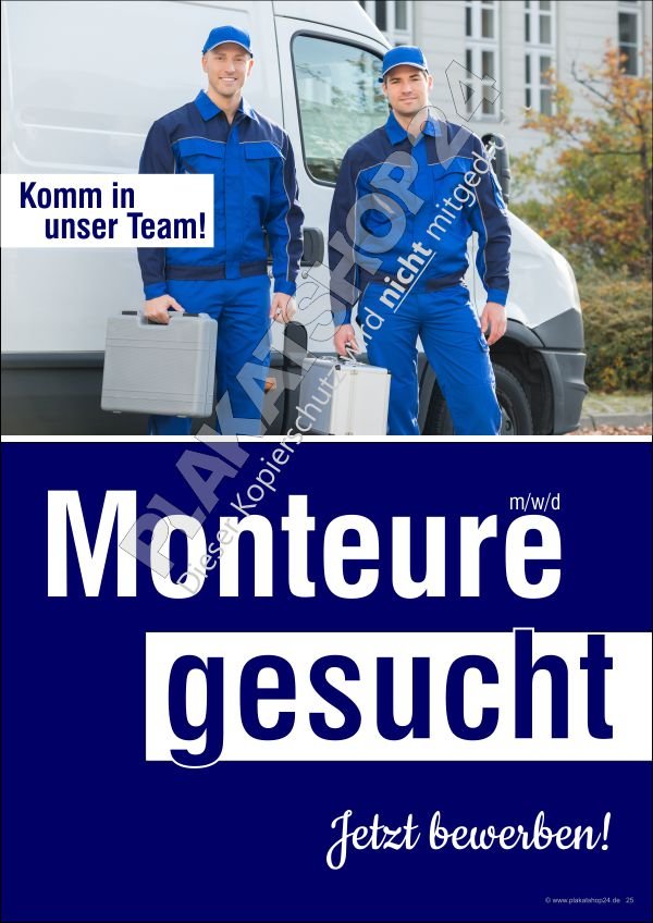 plakat-monteursjob Plakat Monteur / Mechaniker gesucht