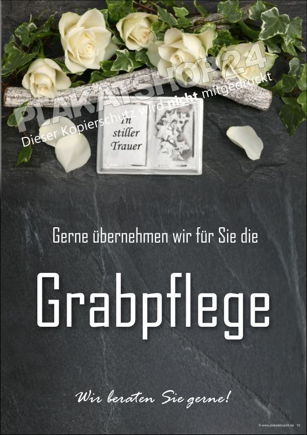 Plakat Gärtnerei Grabpflege