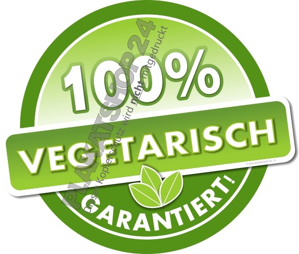 Aufkleber garantiert 100% vegetarisch 