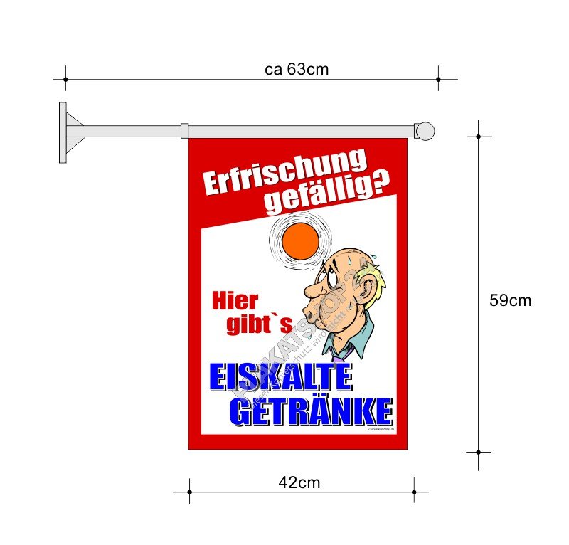 Große Kioskfahne für kalte Getränke