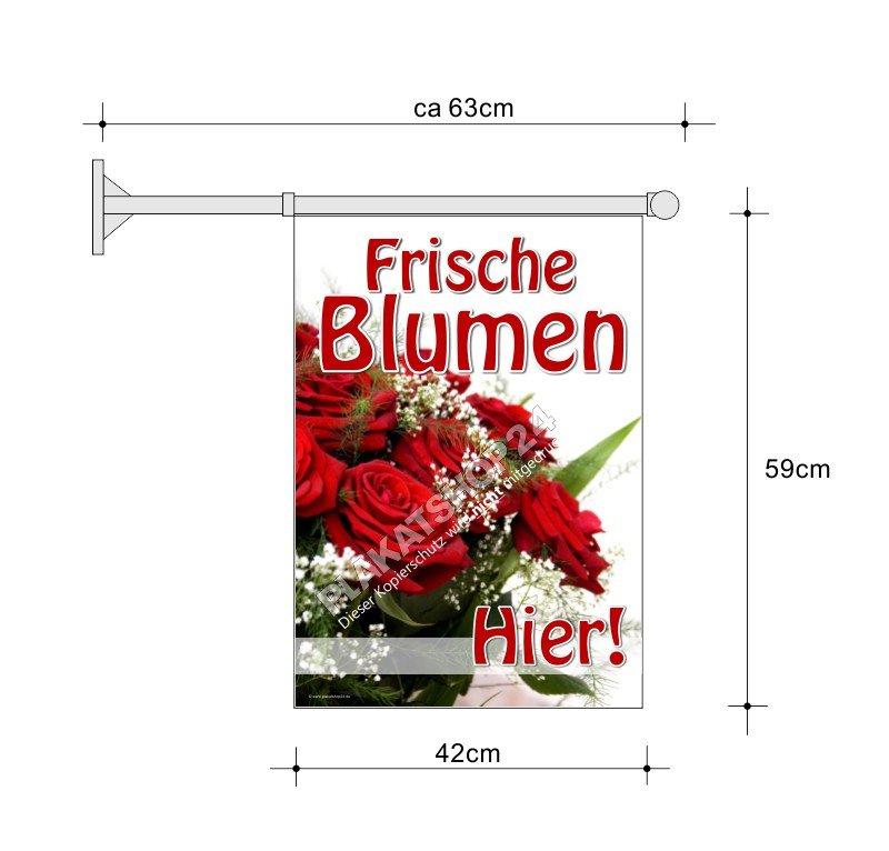 Stockfahne A2 für den Blumenverkauf