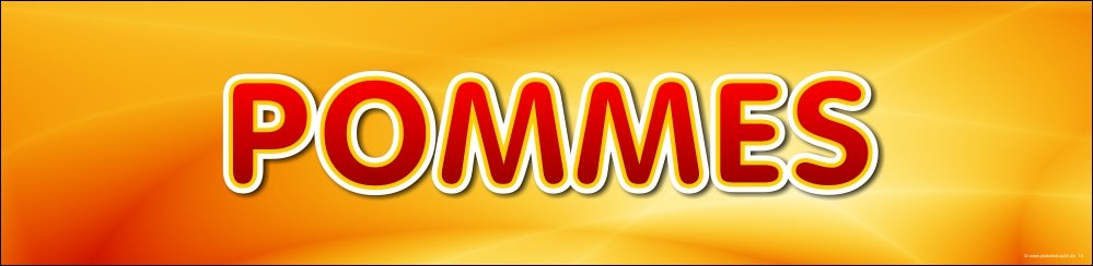 XA7969 Schriftzug Pommes als selbstklebende Folie