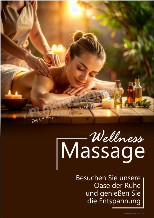 Massageplakat Wellness und Entspannung Massageplakat Wellness und Entspannung