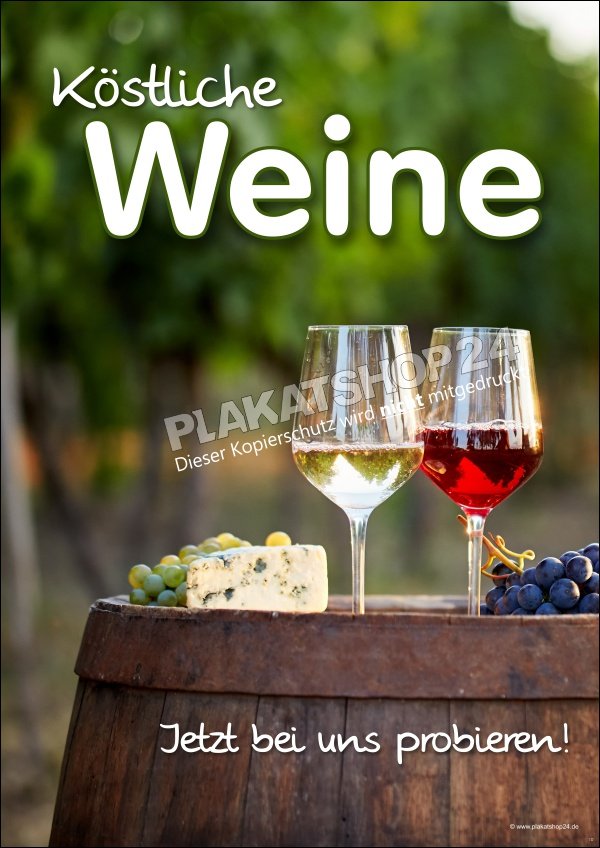 Werbeplakat für Weinverkauf/Weinanbau
