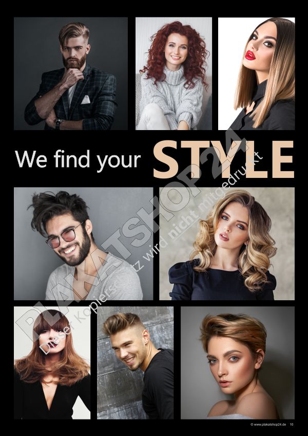 Frisuerposter mit Fotos aktuelle Haarschnitte