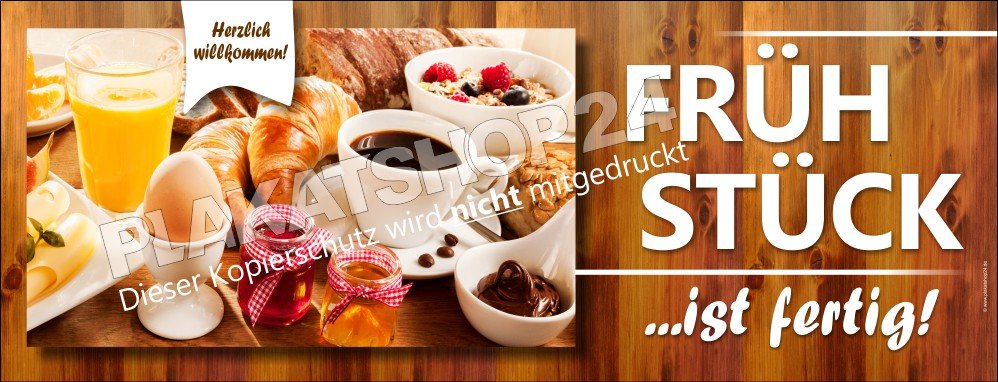 Frühstücks-Werbebanner im Querformat