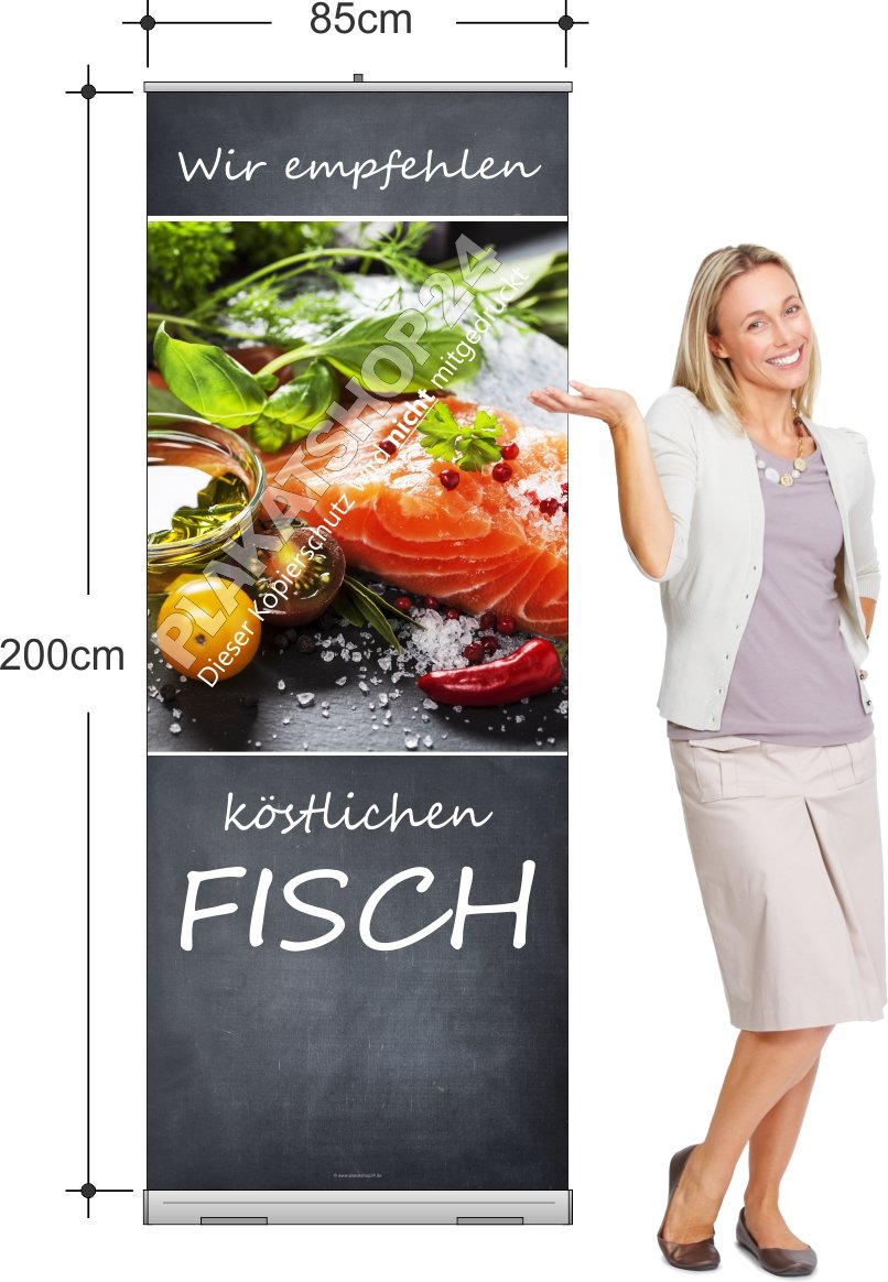 Rollup-Banner für Fisch-Restaurant oder Fisch-Verkauf