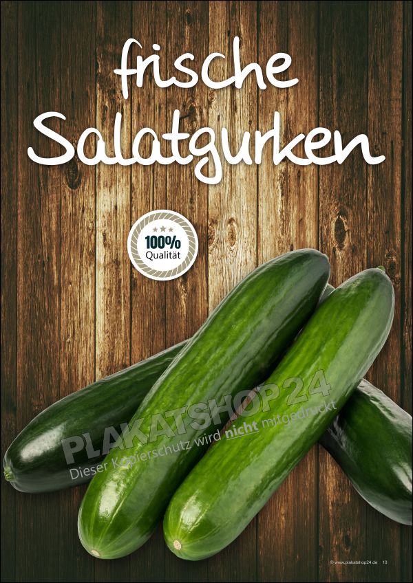Werbeplakat für Schlangengurken / Salatgurken Werbeplakat für Schlangengurken / Salatgurken
