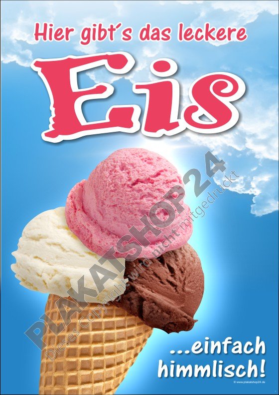 Farbenfrohes Eis-Plakat für Eis-Werbung
