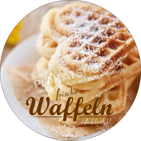 Günstige Werbefolie für frische Waffeln rund