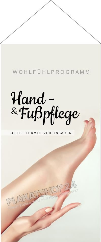 Textildeko Banner Hand- und Fußpflege
