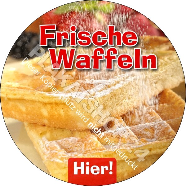 Schaufensterfolie frische Waffeln