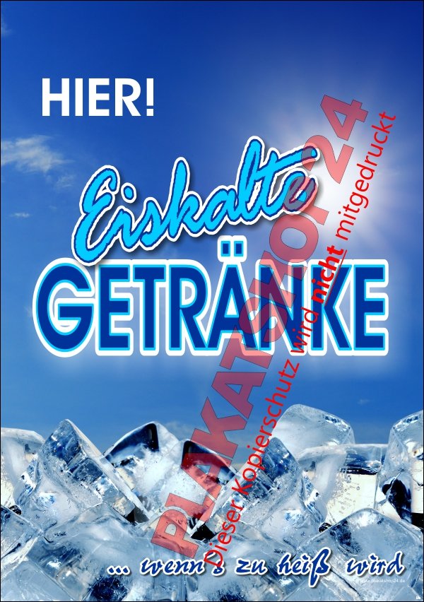 Werbeschild (Plakat) für kalte Getränke