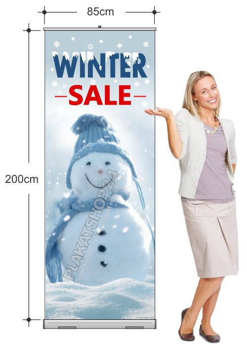 Rollupdisplay für Winter-Sale-Dekoration