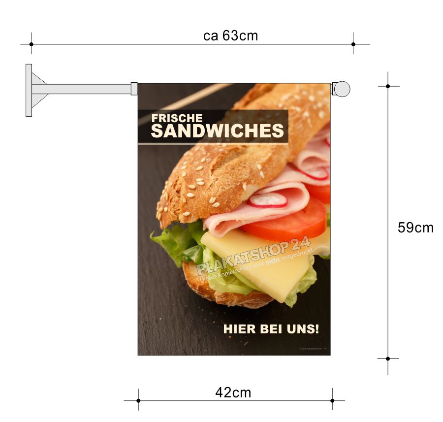 Stockfahne frische Sandwiches