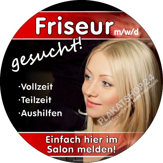 Günstige Werbefolie Friseur/in gesucht