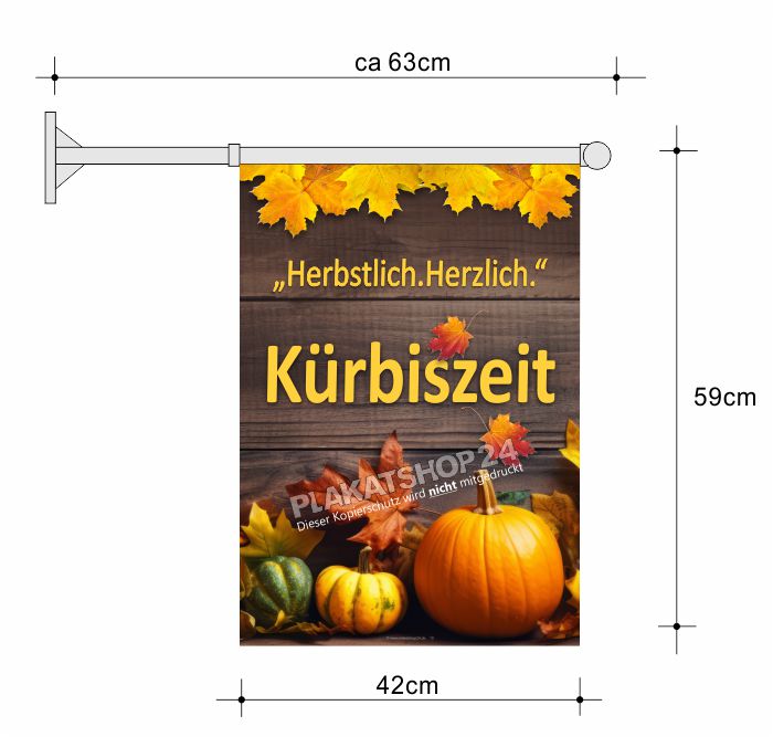 Kürbiszeit Verkaufsfahne Wetterfest