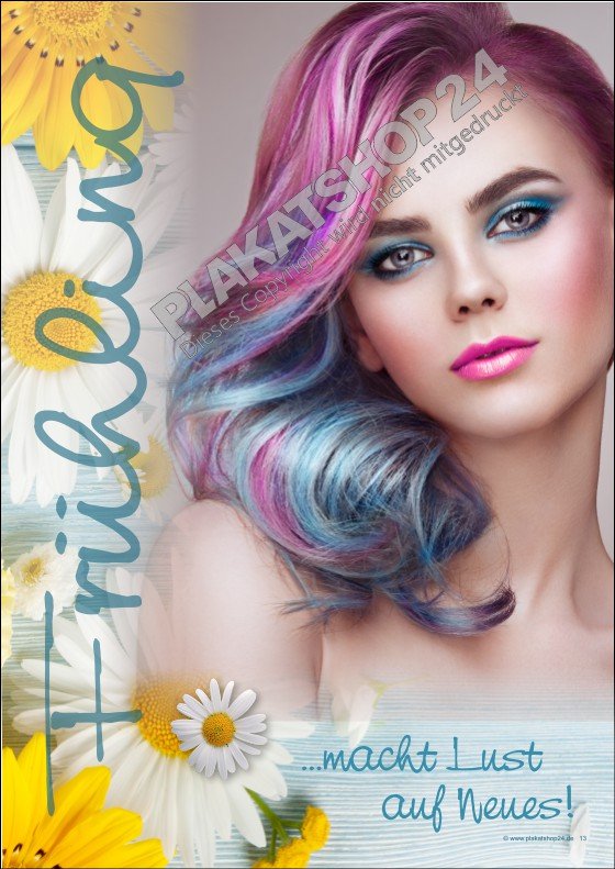 Frisuren-Frühlingsposter auffällige Strähnchen